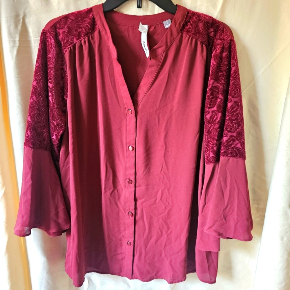 Burgundy blouse/top